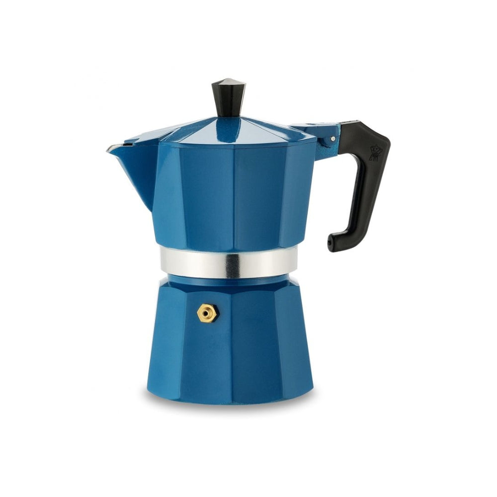 Pezzetti Italexpress Aluminium Moka Pot - 3 cup Teal Blue
