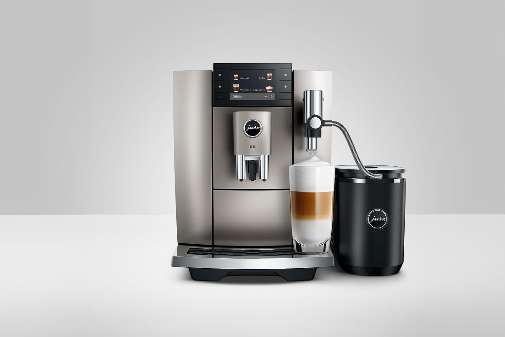 Jura E8 Midnight Silver (INTD) Bean-to-Cup Coffee Machine