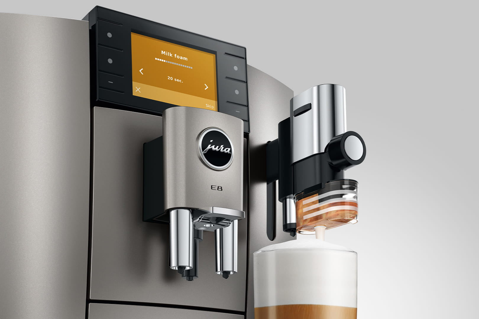 Jura E8 Midnight Silver (INTD) Bean-to-Cup Coffee Machine