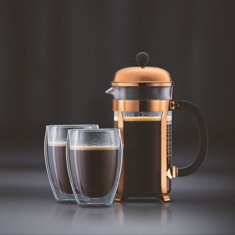 bodum chambord coffee maker - glass copper lid