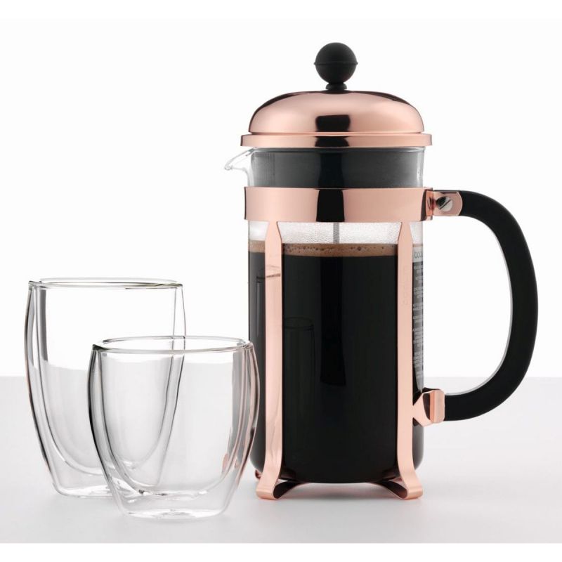 bodum chambord coffee maker - glass copper lid