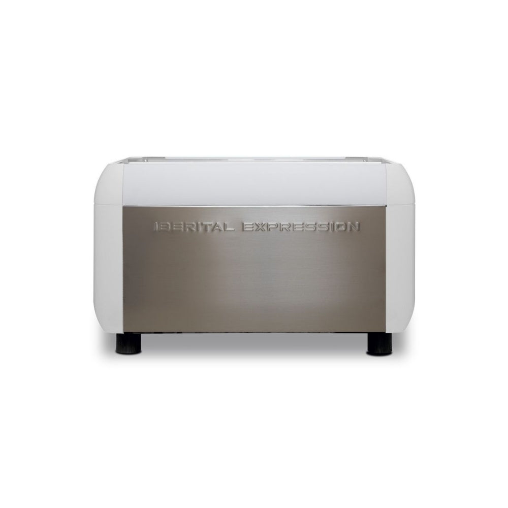 Iberital Expression Pro 3-Group White Traditional Espresso Machine - Stainless Steel Back Panel